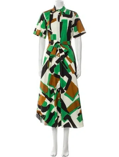 Pre-owned Sara Roka Printed Long Dress W/ Tags In Green