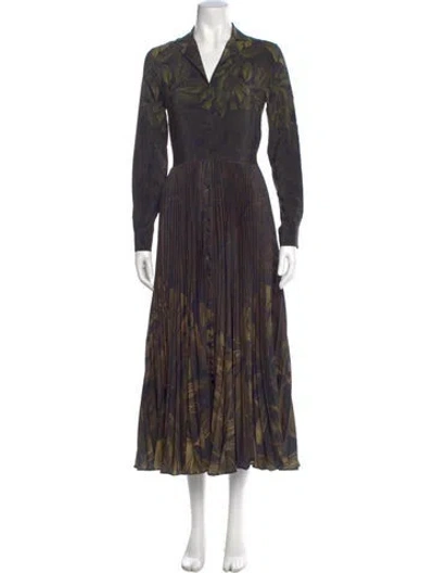 Pre-owned Sara Roka Printed Long Dress W/ Tags In Green