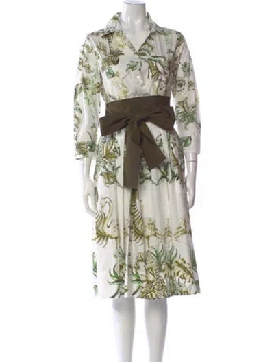 Pre-owned Sara Roka Printed Midi Length Dress In Multi
