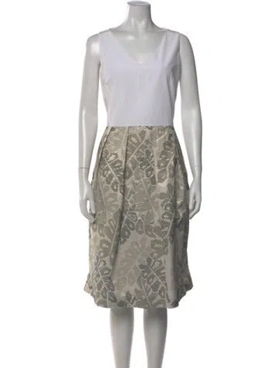 Pre-owned Sara Roka Printed Midi Length Dress In Neutral
