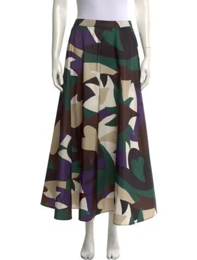Pre-owned Sara Roka Printed Midi Length Skirt In Multi