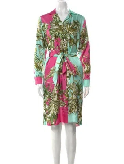 Pre-owned Sara Roka Silk Knee-length Dress In Pink
