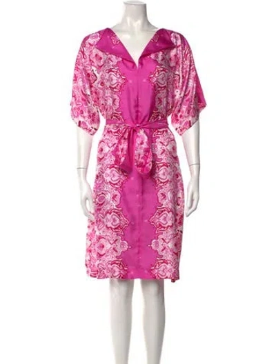 Pre-owned Sara Roka Silk Knee-length Dress W/ Tags In Pink