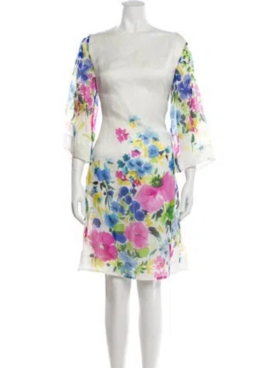 Pre-owned Sara Roka Silk Knee-length Dress In White