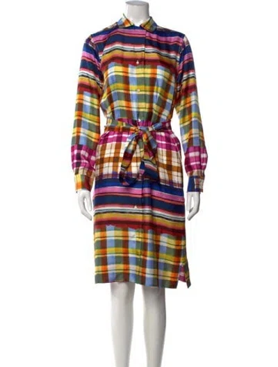 Pre-owned Sara Roka Silk Knee-length Dress In White