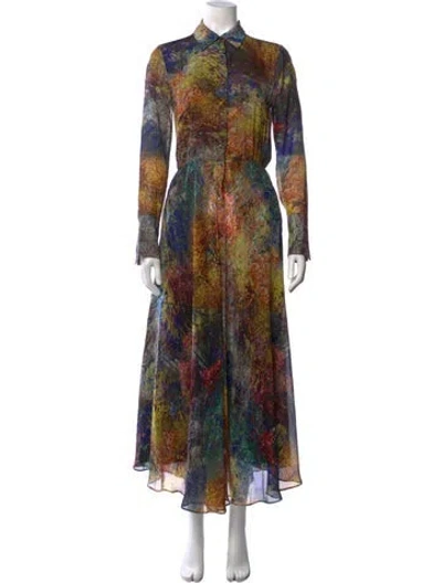 Pre-owned Sara Roka Silk Long Dress In Black