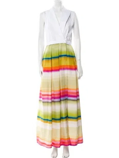 Pre-owned Sara Roka Silk Long Dress In Green