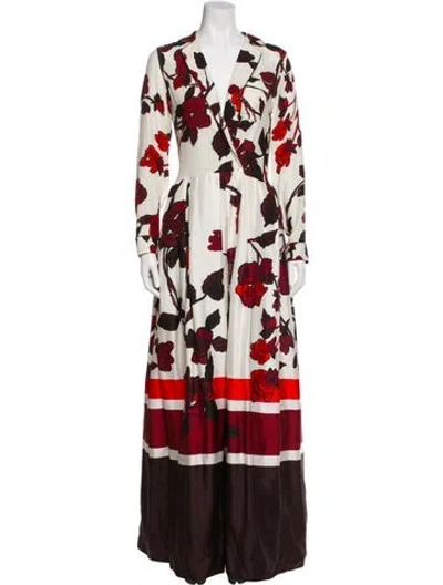 Pre-owned Sara Roka Silk Long Dress In Multi