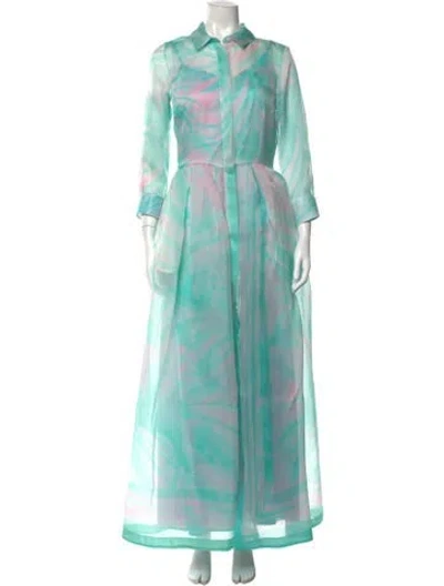 Pre-owned Sara Roka Silk Long Dress W/ Tags In Blue
