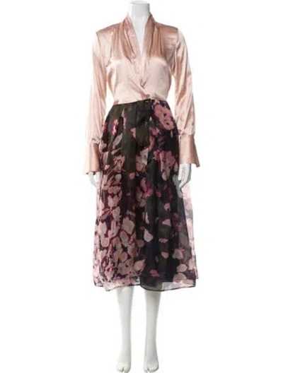 Pre-owned Sara Roka Silk Long Dress W/ Tags In Pink