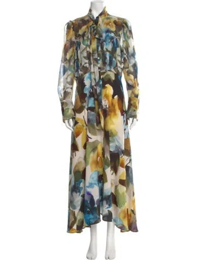 Pre-owned Sara Roka Silk Long Dress In White