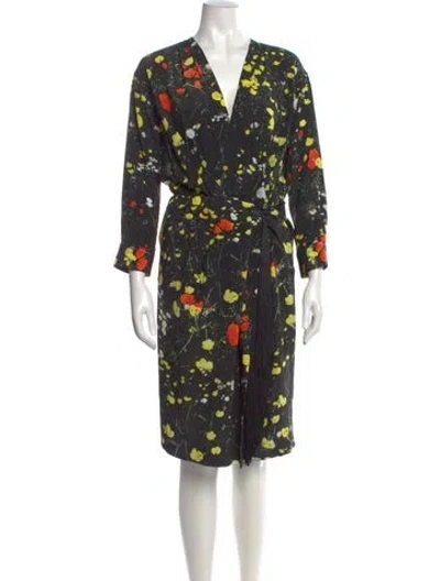 Pre-owned Sara Roka Silk Midi Length Dress W/ Tags In Multi