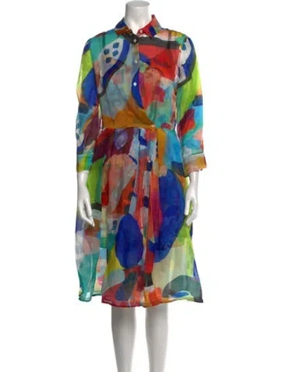 Pre-owned Sara Roka Silk Mini Dress In Multi