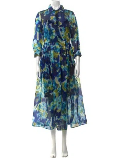 Pre-owned Sara Roka Silk Mini Dress W/ Tags In Blue