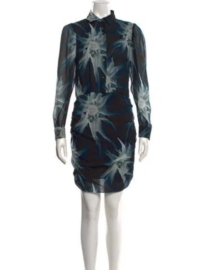 Pre-owned Sara Roka Silk Mini Dress W/ Tags In Gray