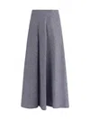 Sara Roka A-line Denim Midi Skirt In Blue