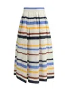 Sara Roka Striped Long Skirt In Multicolour