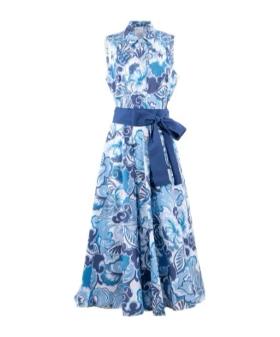 Sara Roka Sleeveless Dress In Blue