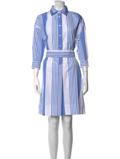 Pre-owned Sara Roka Striped Knee-length Dress In Blue