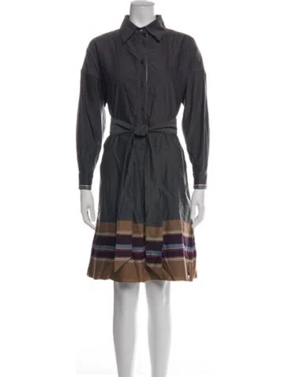 Pre-owned Sara Roka Striped Knee-length Dress In Blue