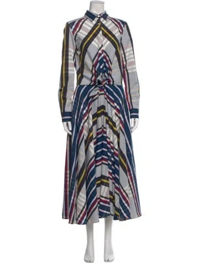 Pre-owned Sara Roka Striped Long Dress In Blue