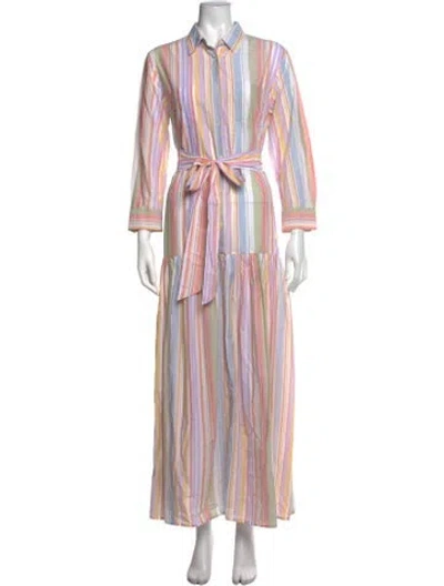 Pre-owned Sara Roka Striped Long Dress In Multicolor