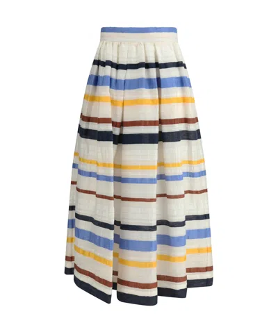 SARA ROKA STRIPED LONG SKIRT