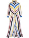 Sara Roka Striped Midi Dress In Weiss