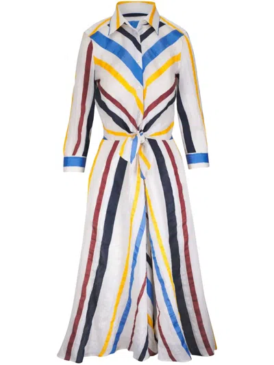 SARA ROKA STRIPED MIDI DRESS