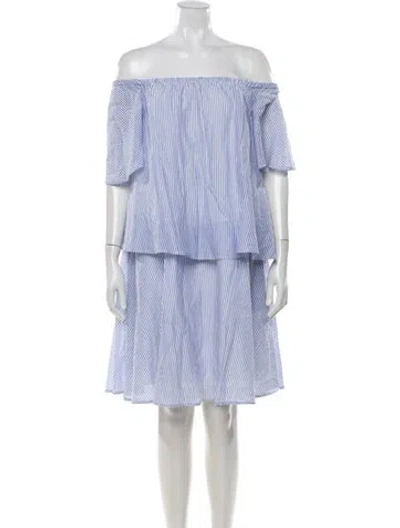 Pre-owned Sara Roka Striped Midi Length Dress In Blue