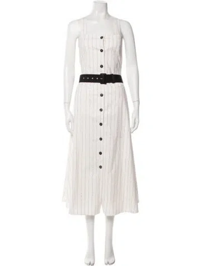 Pre-owned Sara Roka Striped Midi Length Dress In Neutral