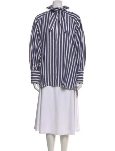 Pre-owned Sara Roka Striped Mini Dress In Blue