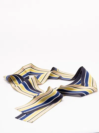 Sara Roka Striped Ribbon Belt In Multi