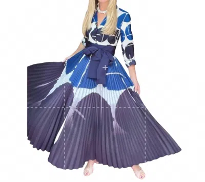 Sara Roka Terma Geodots Long Dress In Blue