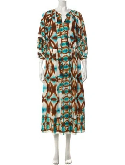 Pre-owned Sara Roka Tie-dye Print Long Dress W/ Tags In Multi