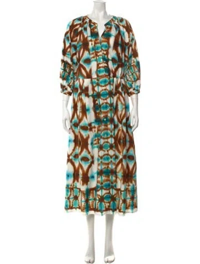 Pre-owned Sara Roka Tie-dye Print Long Dress W/ Tags In Multi