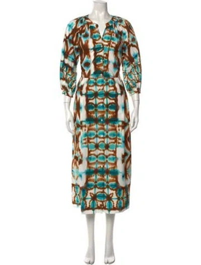 Pre-owned Sara Roka Tie-dye Print Midi Length Dress W/ Tags In Multi