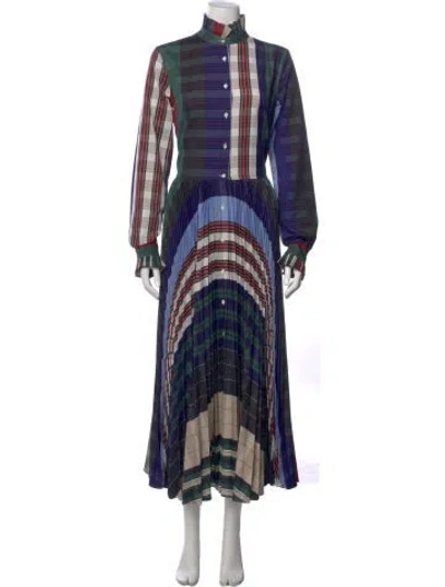 Pre-owned Sara Roka Virgin Wool Long Dress In Blue