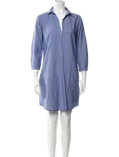 Pre-owned Sara Roka V-neck Mini Dress In Blue