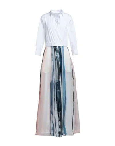 Sara Roka Woman Maxi Dress White Size 8 Silk, Cotton, Polyamide, Elastane