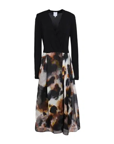 Sara Roka Woman Midi Dress Black Size 10 Silk, Viscose, Cupro