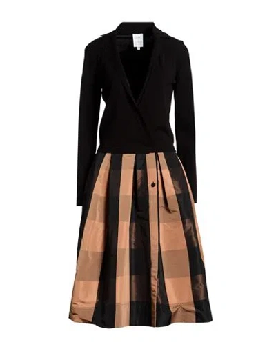 Sara Roka Woman Midi Dress Black Size 6 Polyester, Viscose