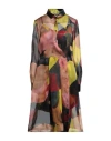 Sara Roka Woman Midi Dress Brown Size 10 Silk In Multi