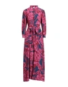 Sara Roka Woman Midi Dress Fuchsia Size 12 Silk