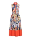Sara Roka Woman Midi Dress Orange Size 8 Cotton In Multi
