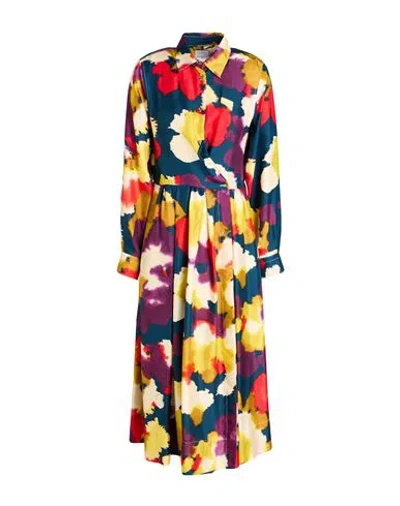 Sara Roka Woman Midi Dress Purple Size 10 Silk In Multi
