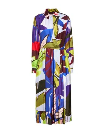 Sara Roka Woman Midi Dress Purple Size 12 Silk In Multi