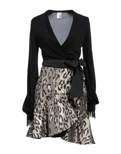 Sara Roka Woman Mini Dress Black Size 6 Polyester, Viscose, Elastane