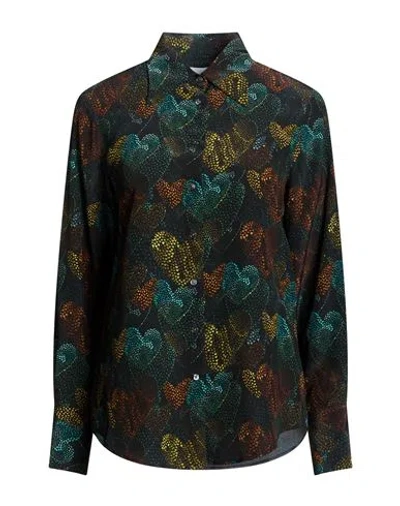 Sara Roka Woman Shirt Deep Teal Size 4 Silk In Multi