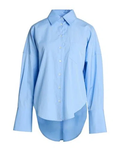 Sara Roka Woman Shirt Light Blue Size 2 Cotton In Multi